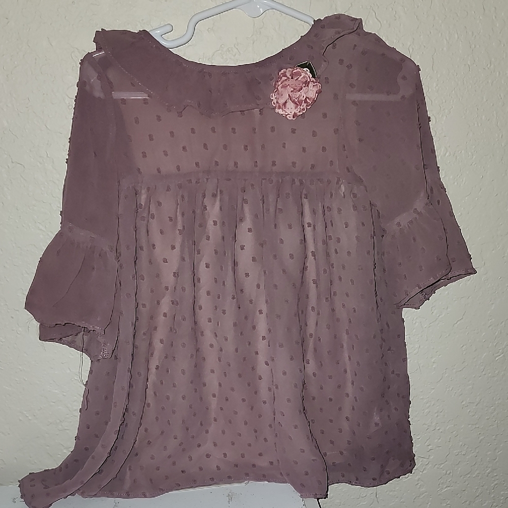 Laura Ashley Purple Flutter Sleeve Dress